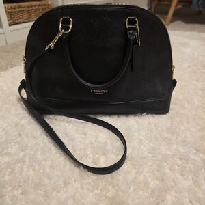 Coach Black Satchel with Gold Details